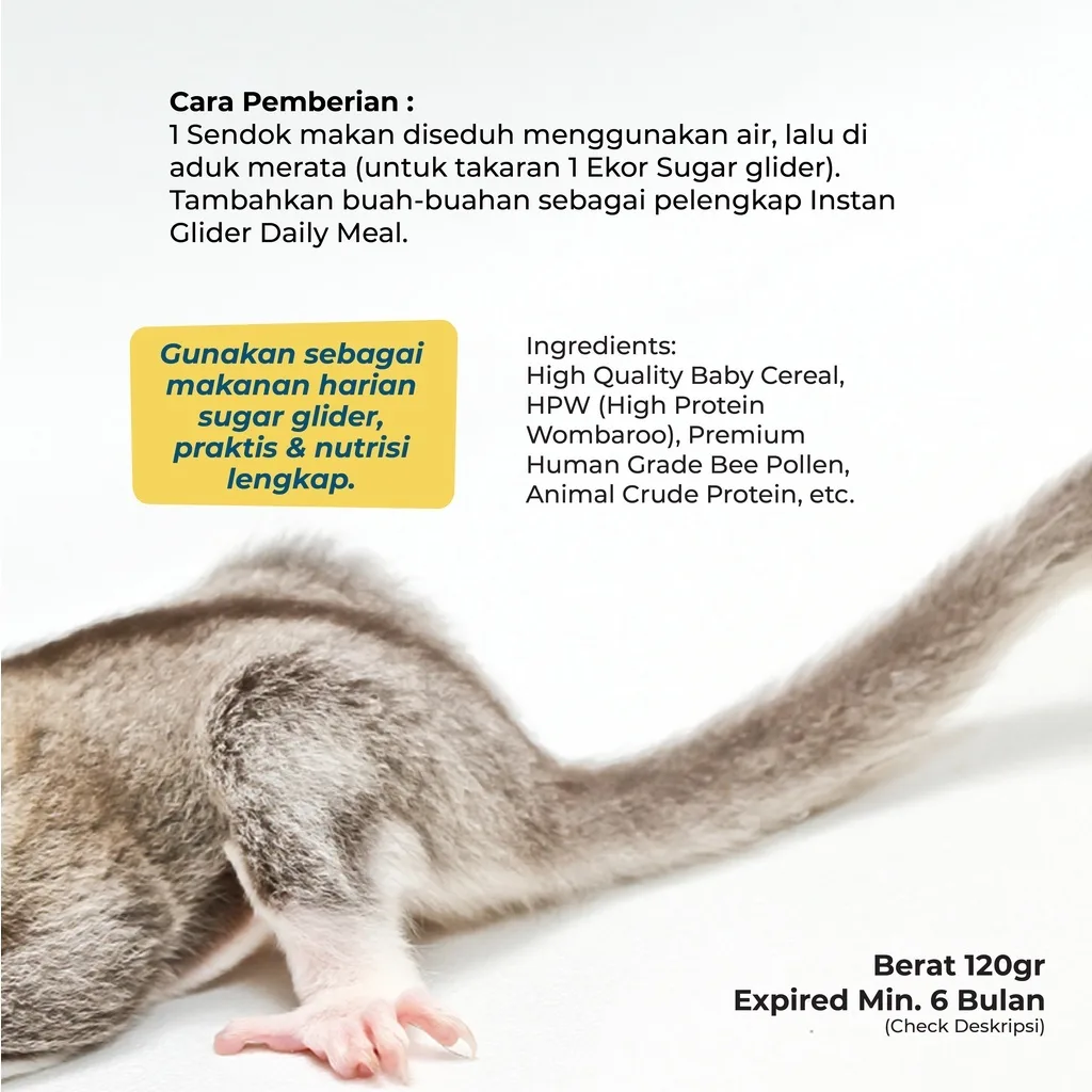 SUGAR GLIDER STAR Paket 3x Instant Daily Meal Nutrition Max Makanan Bubur Sugar Glider