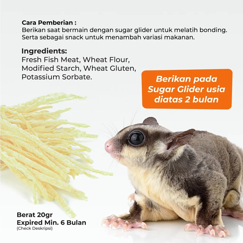 SUGAR GLIDER STAR Fish Snack Cemilan Favorit Sugar Glider