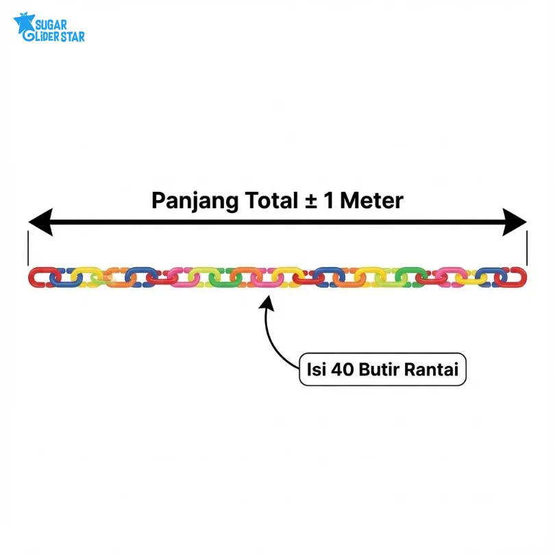 ADEWAP GLIDER Rantai Mainan Plastik Geometri Aksesoris Kandang Sugar Glider