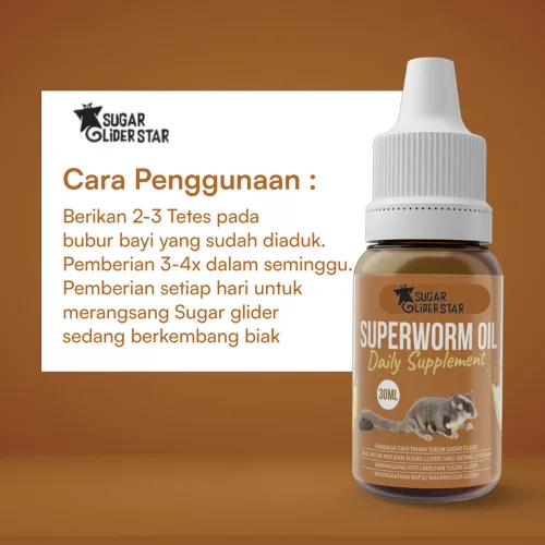 ADEWAP GLIDER SuperWorm Oil Minyak Ulat Jerman Daily Supplement For Sugar Glider - 30ML