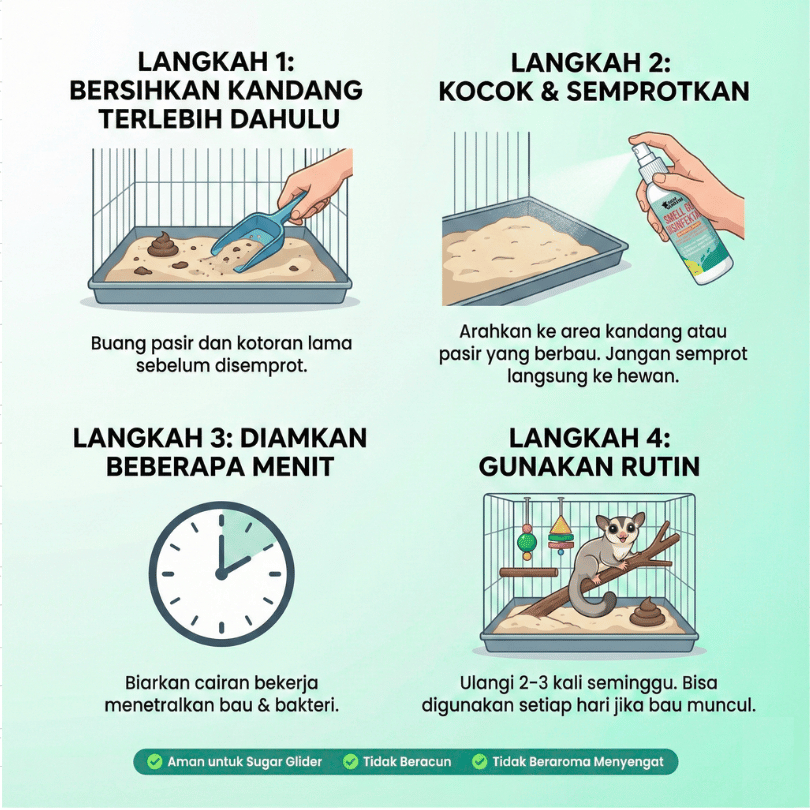 SUGAR GLIDER STAR Smell Go Desinfectant Penghilang Bau Kandang & Pesing Sugar Glider