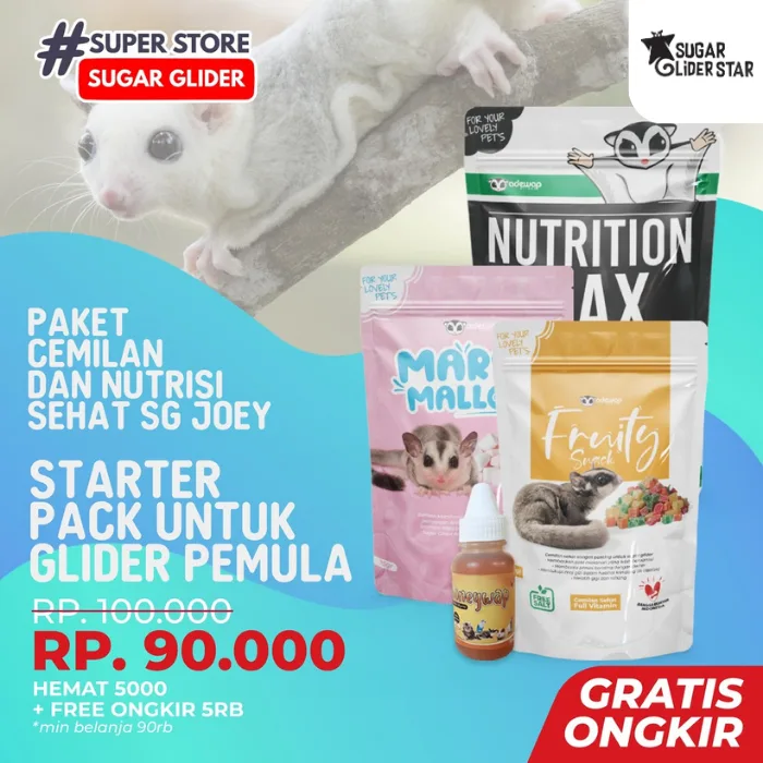 Paket Makanan Nutrisi  dan Camilan Sehat Untuk Sugar Glider Joey / Anakan - Dewasa