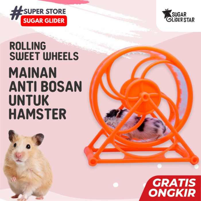SUGAR GLIDER STAR Rolling Sweet Wheels Exerise 8 Mainan Hamster & Sugar Glider