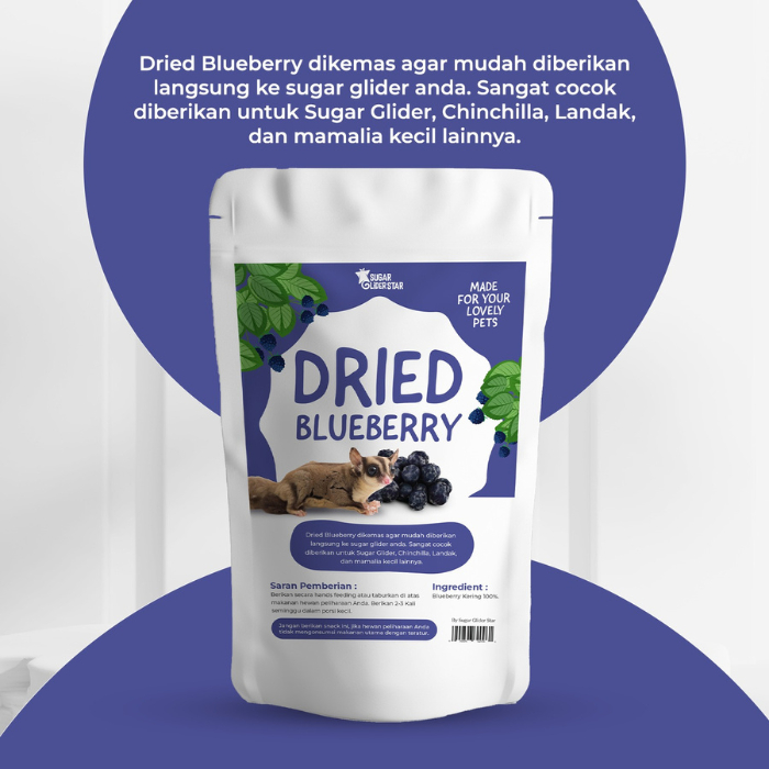SUGAR GLIDER STAR Dried Blueberry Fruit Camilan Buah Kering Sugar Glider