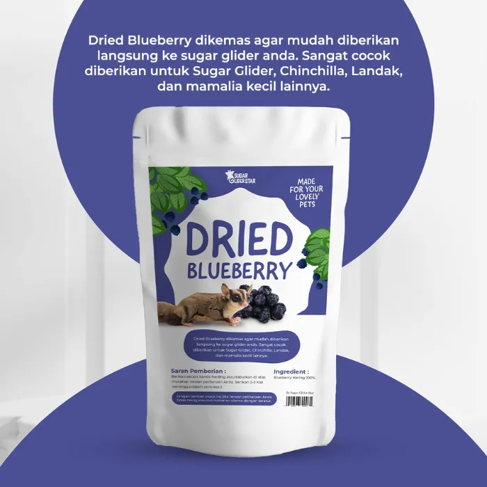 SUGAR GLIDER STAR Dried Blueberry Fruit Camilan Buah Kering Sugar Glider