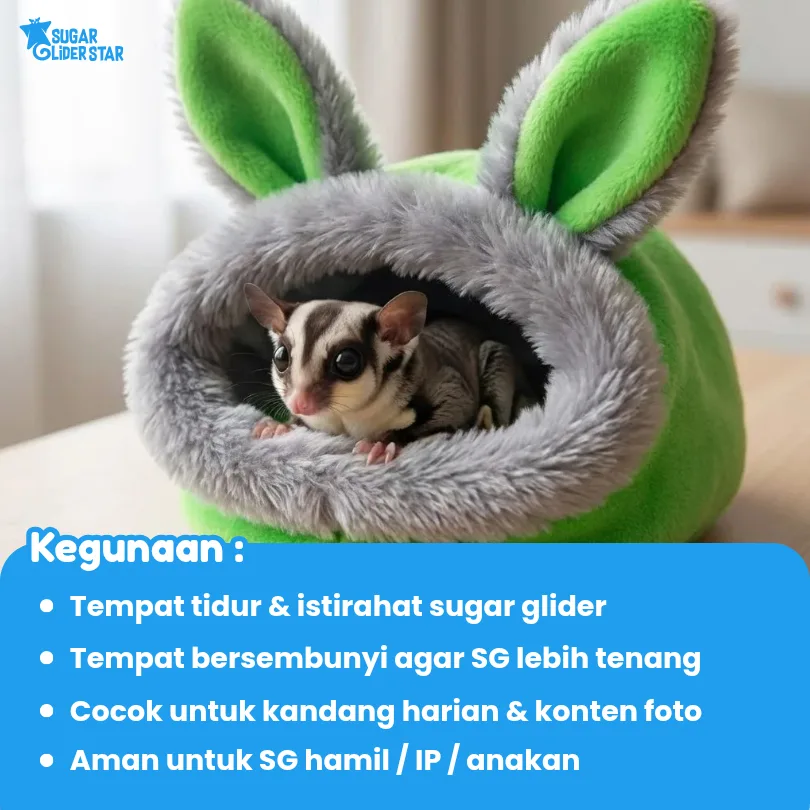 Sleeping Pouch Rabbit / Kelinci Tempat Tidur Sugar Glider Landak Mini
