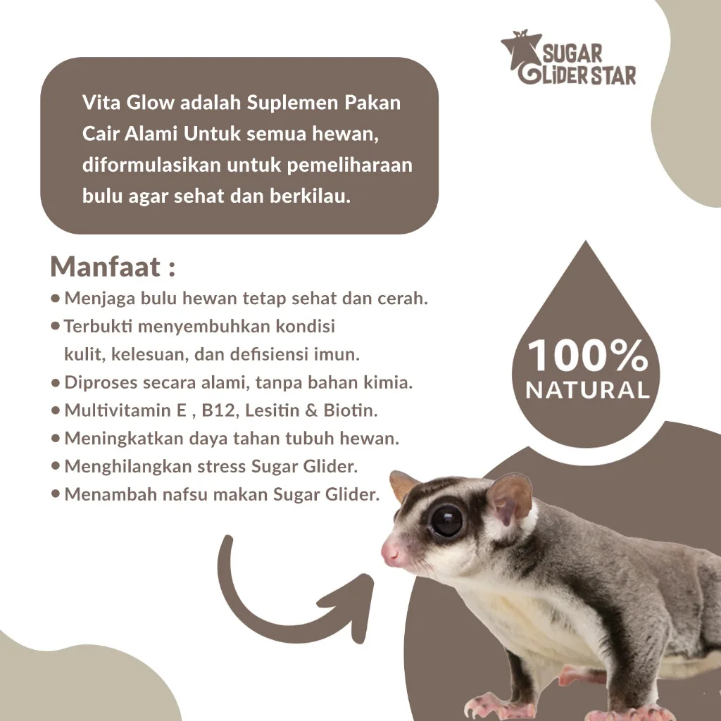 SUGAR GLIDER STAR Vita Glow Vitamin Kulit & Bulu Sugar Glider 30ml