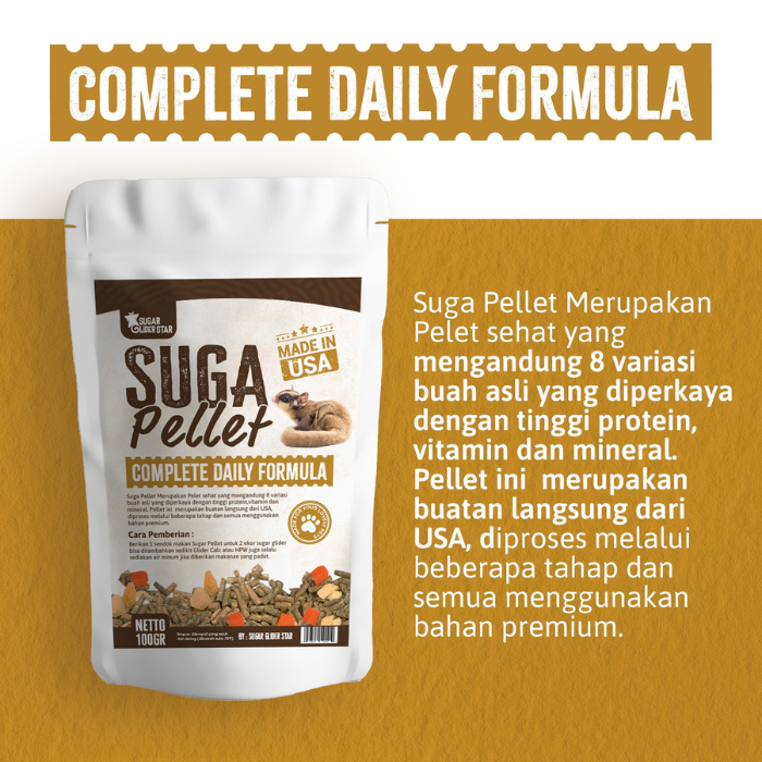 SUGAR GLIDER STAR Glider Pellet + Dry Fruit & Veggie Nutrisi Lengkap Makanan Sugar Glider