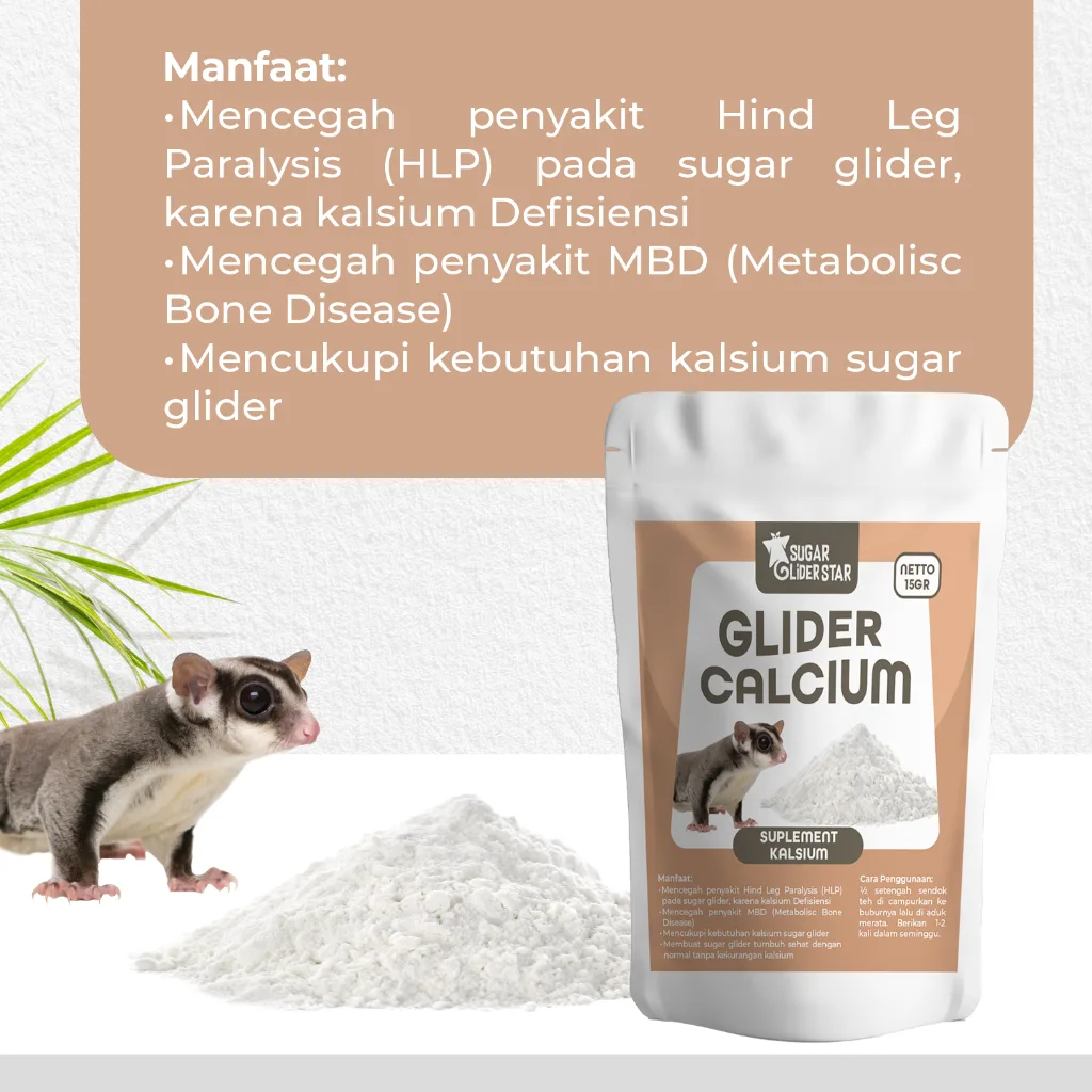 SUGAR GLIDER STAR Glider Kalsium Suplemen Kesehatan Sugar Glider 15gr