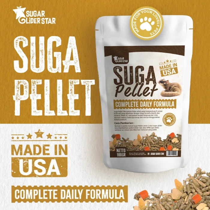 SUGAR GLIDER STAR Glider Pellet + Dry Fruit & Veggie Nutrisi Lengkap Makanan Sugar Glider