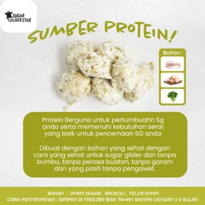 ADEWAP GLIDER Frozen Food Brocolli Meatball Glider Chicken For Sugar Glider