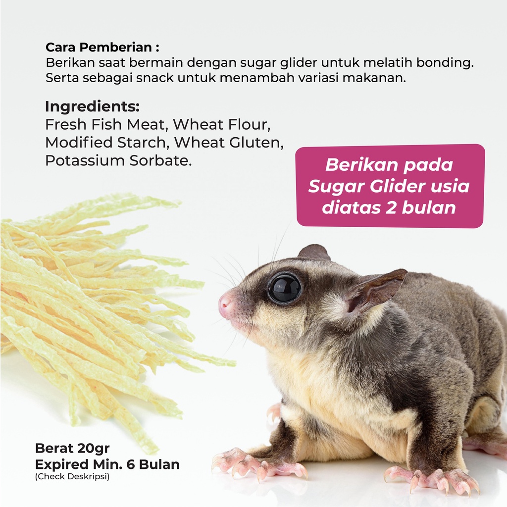 SUGAR GLIDER STAR Paket 3pcs Fish Snack Malaysia Cemilan Sugar Glider