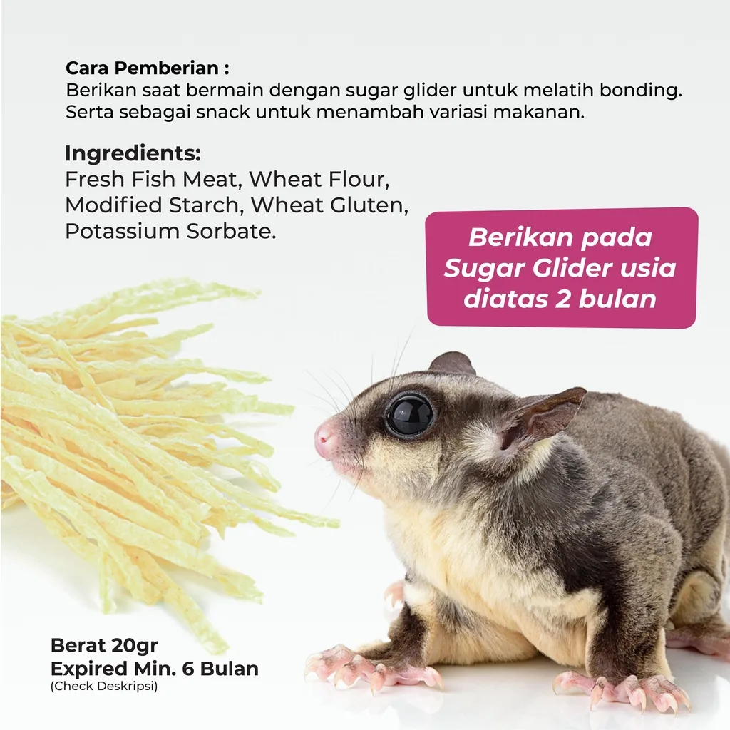 SUGAR GLIDER STAR Paket 3pcs Fish Snack Malaysia Cemilan Sugar Glider