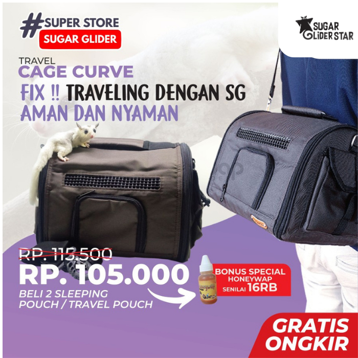 Tas Kandang Untulan Travel Cage Curve For Sugar Glider Tas + Kandang