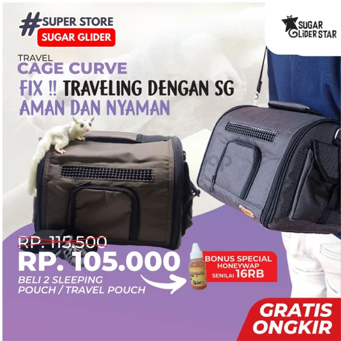 ADEWAP GLIDER Travel Cage Curve For Sugar Glider  - Tidak Termasuk Kandang Kecil