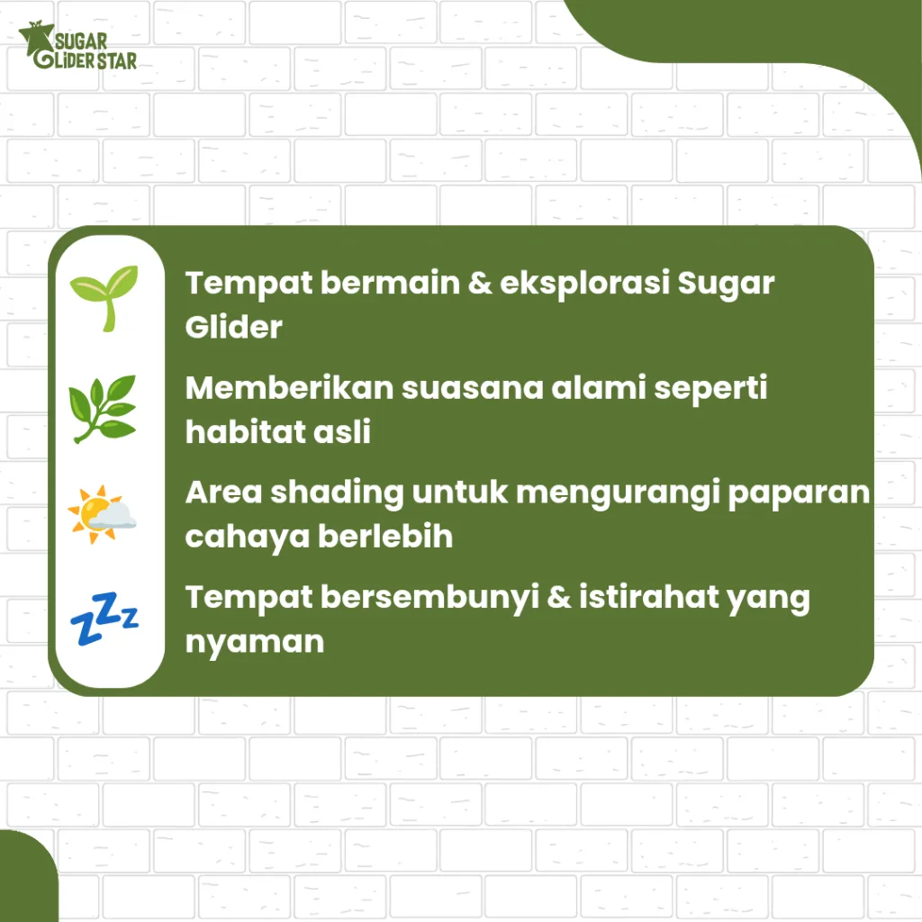 ADEWAP GLIDER Daun Ranting Articifial Sri Gading Hiasan Kandang Sugar Glider