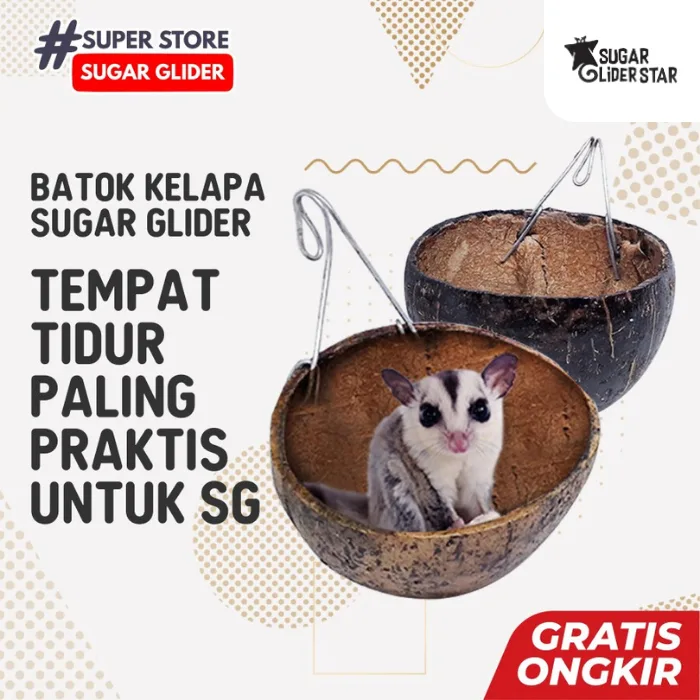 ADEWAP GLIDER Sleeping Pouch Batok Kelapa Tampat Tidur Sugar Glider