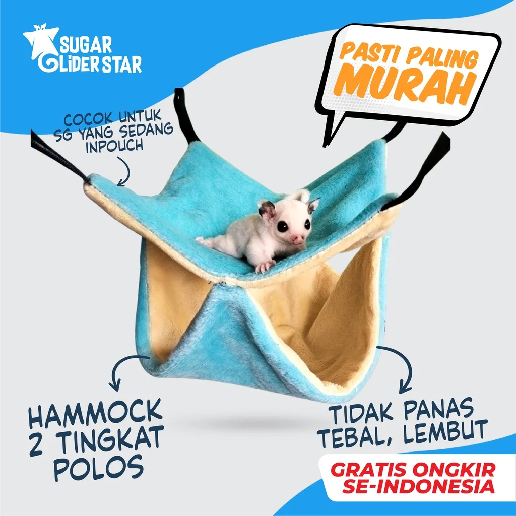 ADEWAP GLIDER Sleeping Pouch Sugar Glider Hammock 2 Tingkat Tempat Tidur Kasur & Peralatan Aksesoris