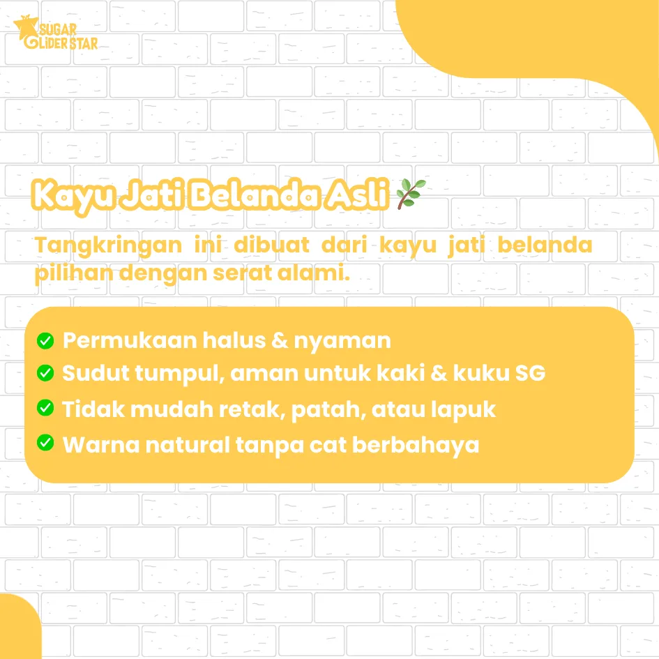 ADEWAP GLIDER Tangkringan Standing Sudut Kandang Sugar Glider