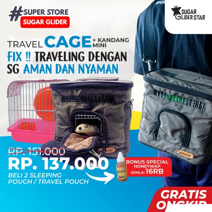 ADEWAP GLIDER Mini Hamster Cage - Kandang Sugar Glider Hamster Ukuran Kecil