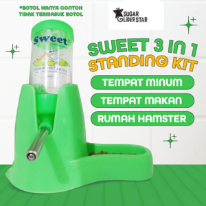 SUGAR GLIDER STAR Botol Minum & Tempat Makan Standing 3 in 1 Sugar Glider