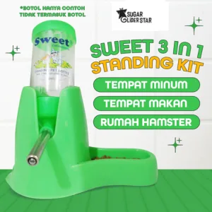 SUGAR GLIDER STAR Botol Minum & Tempat Makan Standing 3 in 1 Sugar Glider