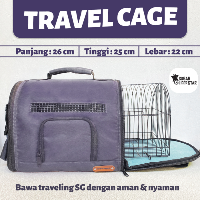 Tas Kandang Untulan Travel Cage Curve For Sugar Glider Tas + Kandang