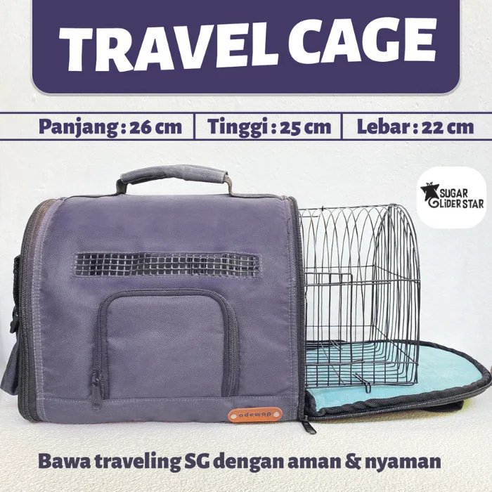 ADEWAP GLIDER Travel Cage Curve For Sugar Glider  - Tidak Termasuk Kandang Kecil