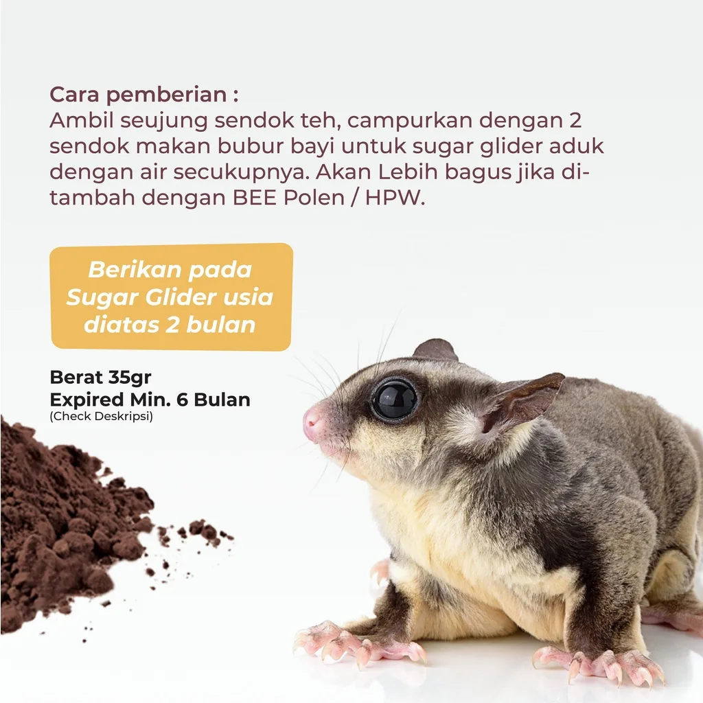SUGAR GLIDER STAR Tepung Jangkrik Nutrisi Protein Sugar Glider
