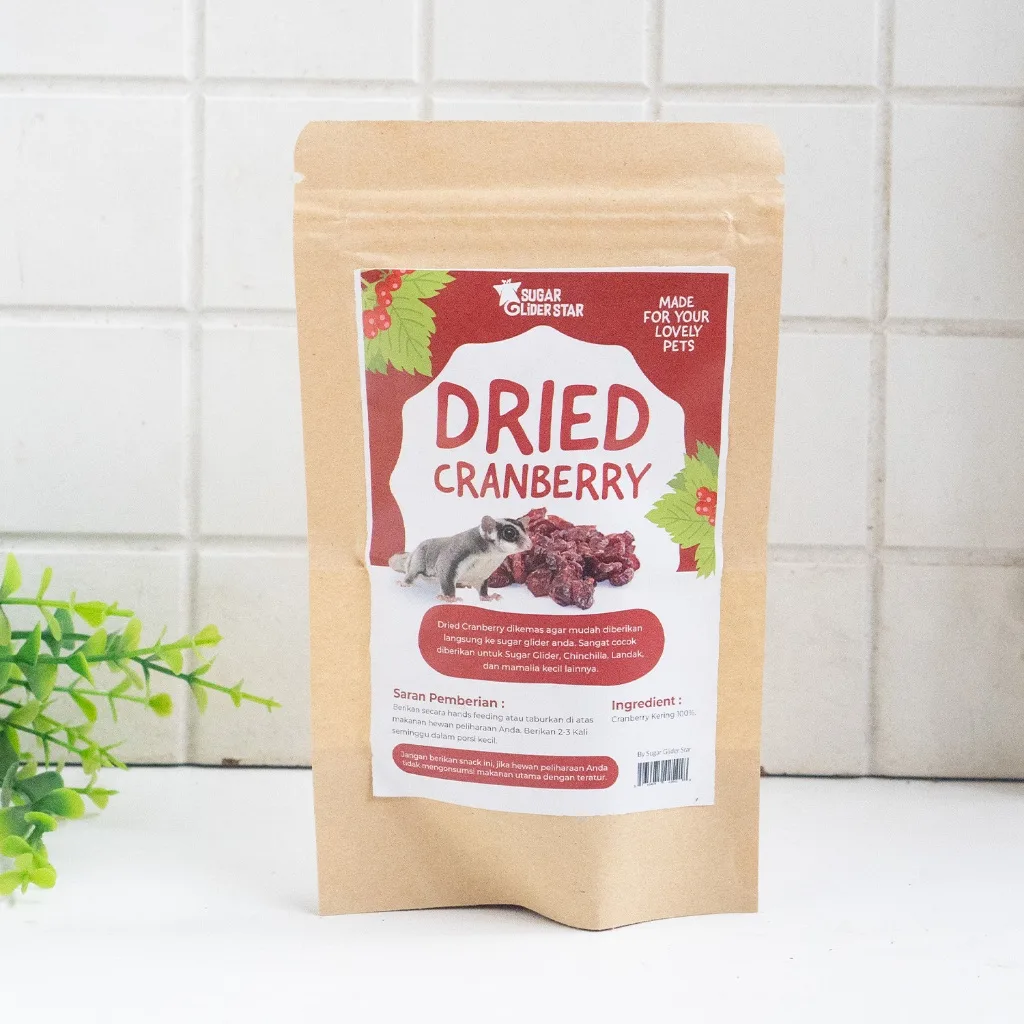 SUGAR GLIDER STAR Dried Cranberry Fruit Camilan Buah Kering Sugar Glider