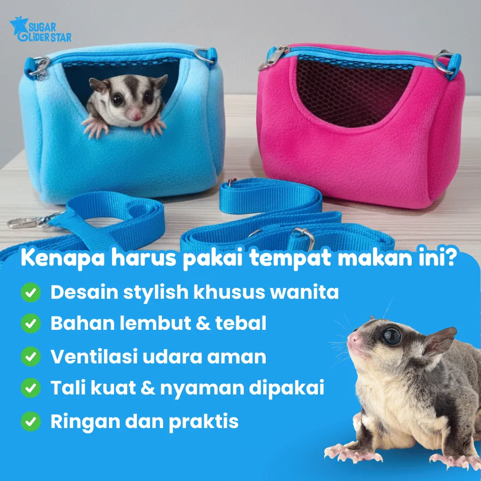 SUGAR GLIDER STAR Lady Bag Travel Pouch Tas Hewan Sugar Glider
