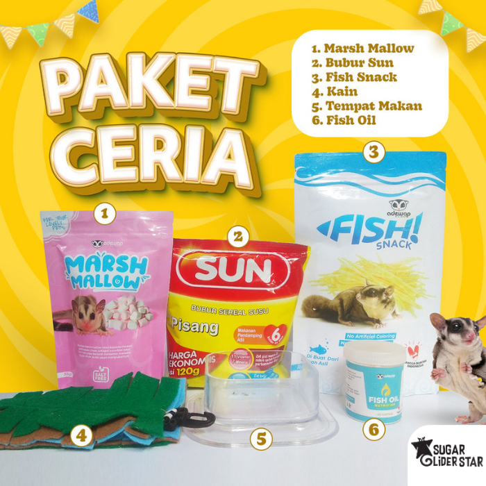 SUGAR GLIDER STAR Paket Ceria Kebutuhan Makanan Sugar Glider
