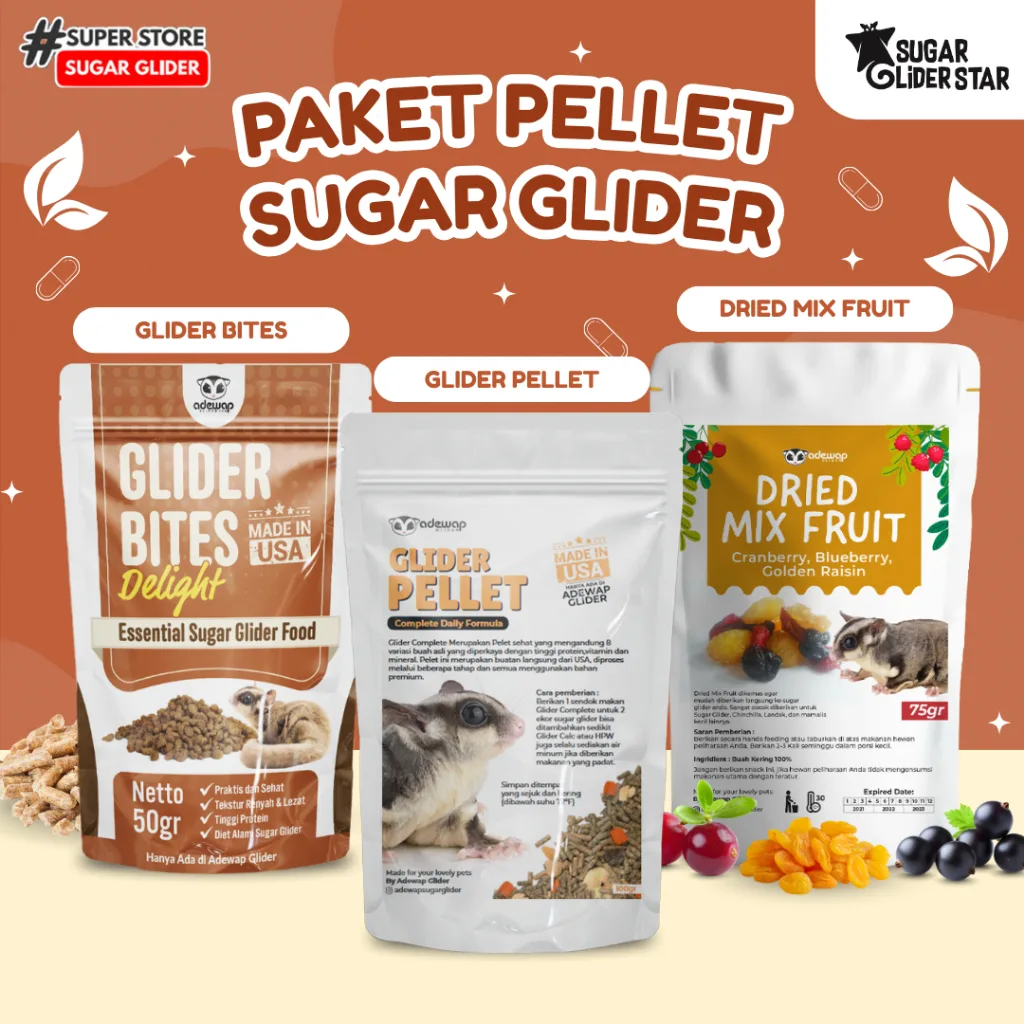 ADEWAP GLIDER Paket Pellet Sugar Glider