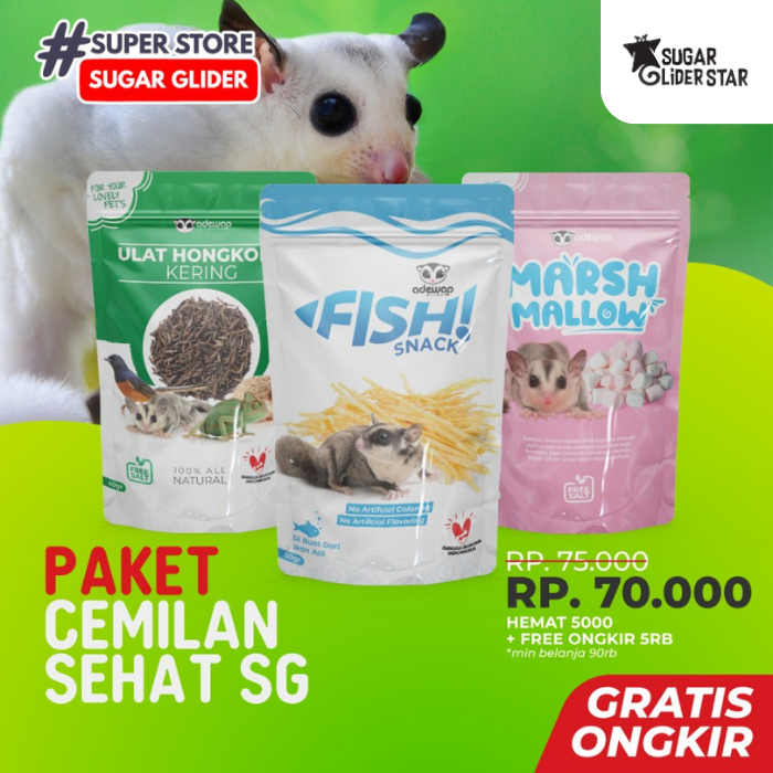 SUGAR GLIDER STAR Paket Hemat Cemilan & Nutrisi Sugar Glider