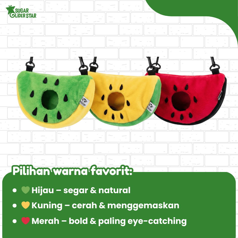 SUGAR GLIDER STAR Sleeping Pouch Watermelon Tempat Tidur Sugar Glider Semangka