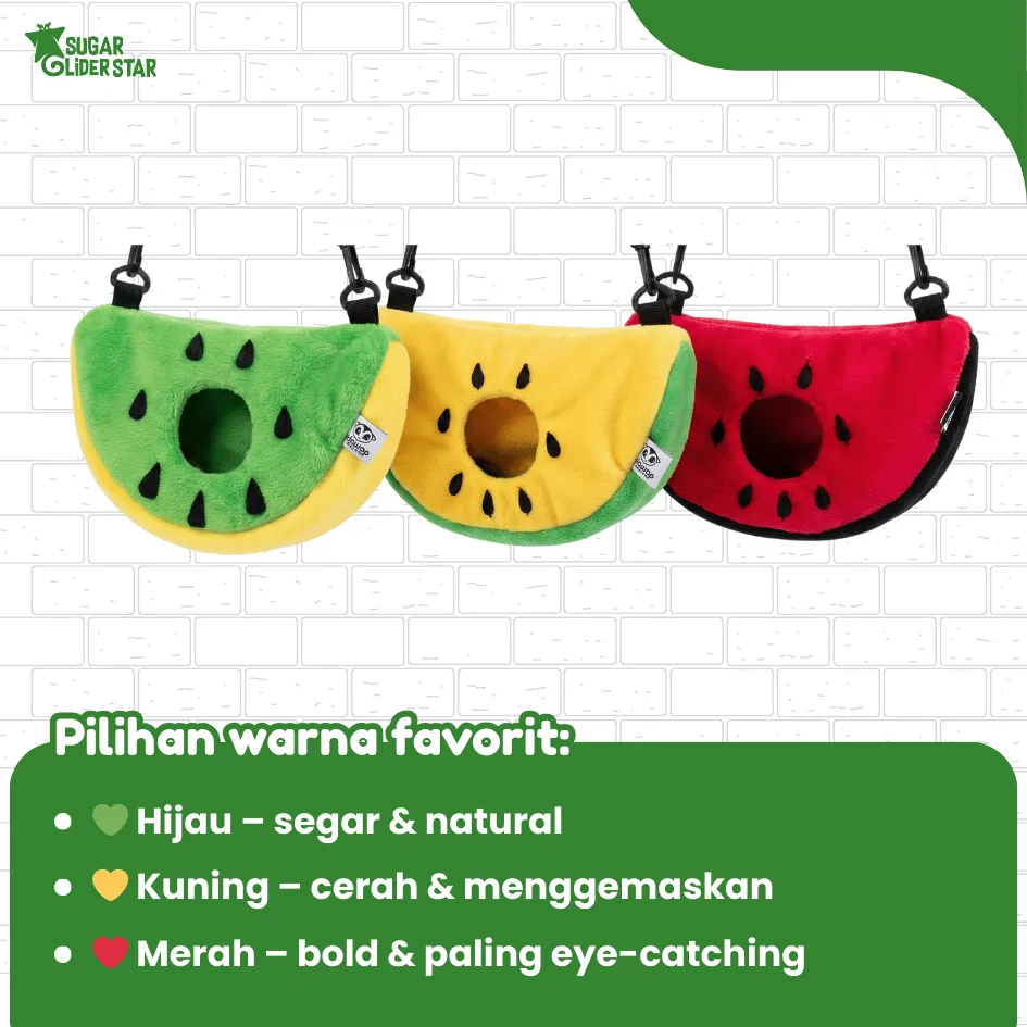 SUGAR GLIDER STAR Sleeping Pouch Watermelon Tempat Tidur Sugar Glider Semangka