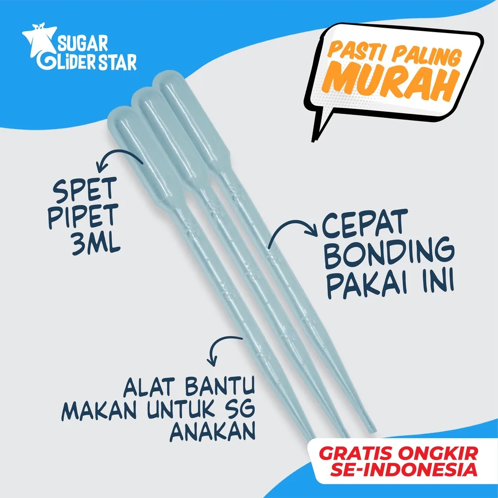ADEWAP GLIDER Pipet Plastik 3 ml Alat Bantu Makan Sugar Glider