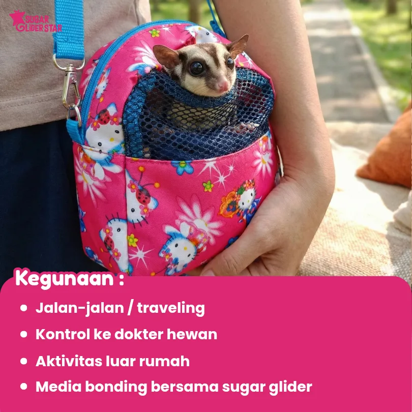 SUGAR GLIDER STAR Rainbow Travel Pouch Tas Hewan Sugar Glider