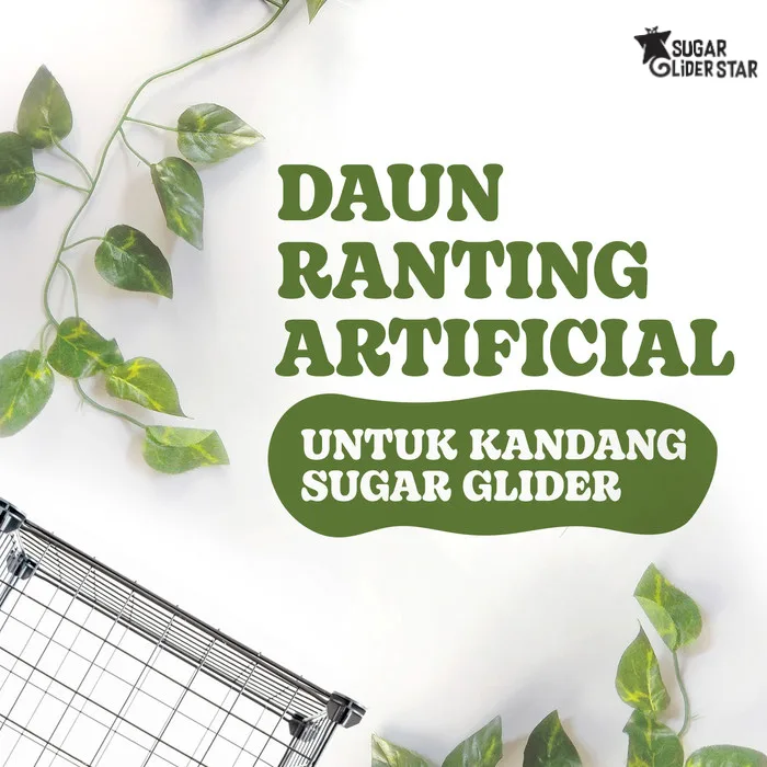 ADEWAP GLIDER Daun Ranting Articifial Sri Gading Hiasan Kandang Sugar Glider