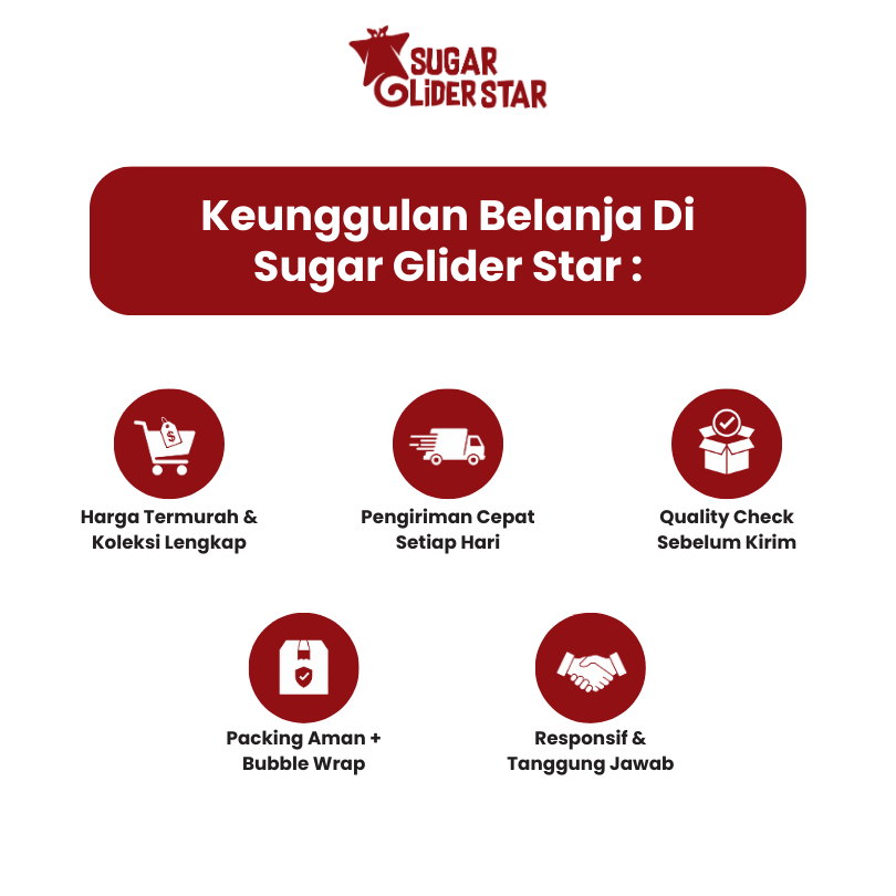 SUGAR GLIDER STAR Gobe Steak Makanan Import Cemilan Sugar Glider 50gr