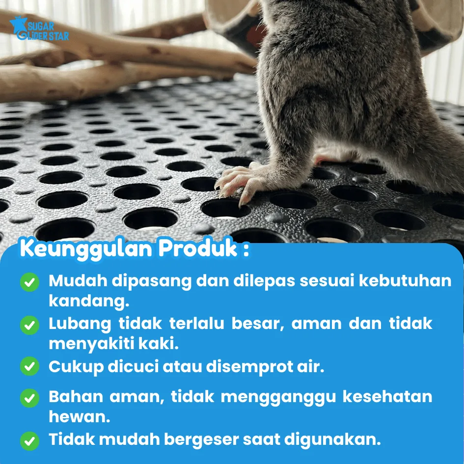 ADEWAP GLIDER Alas Kandang Karet Interlock Bongkar Pasang Sugar Glider