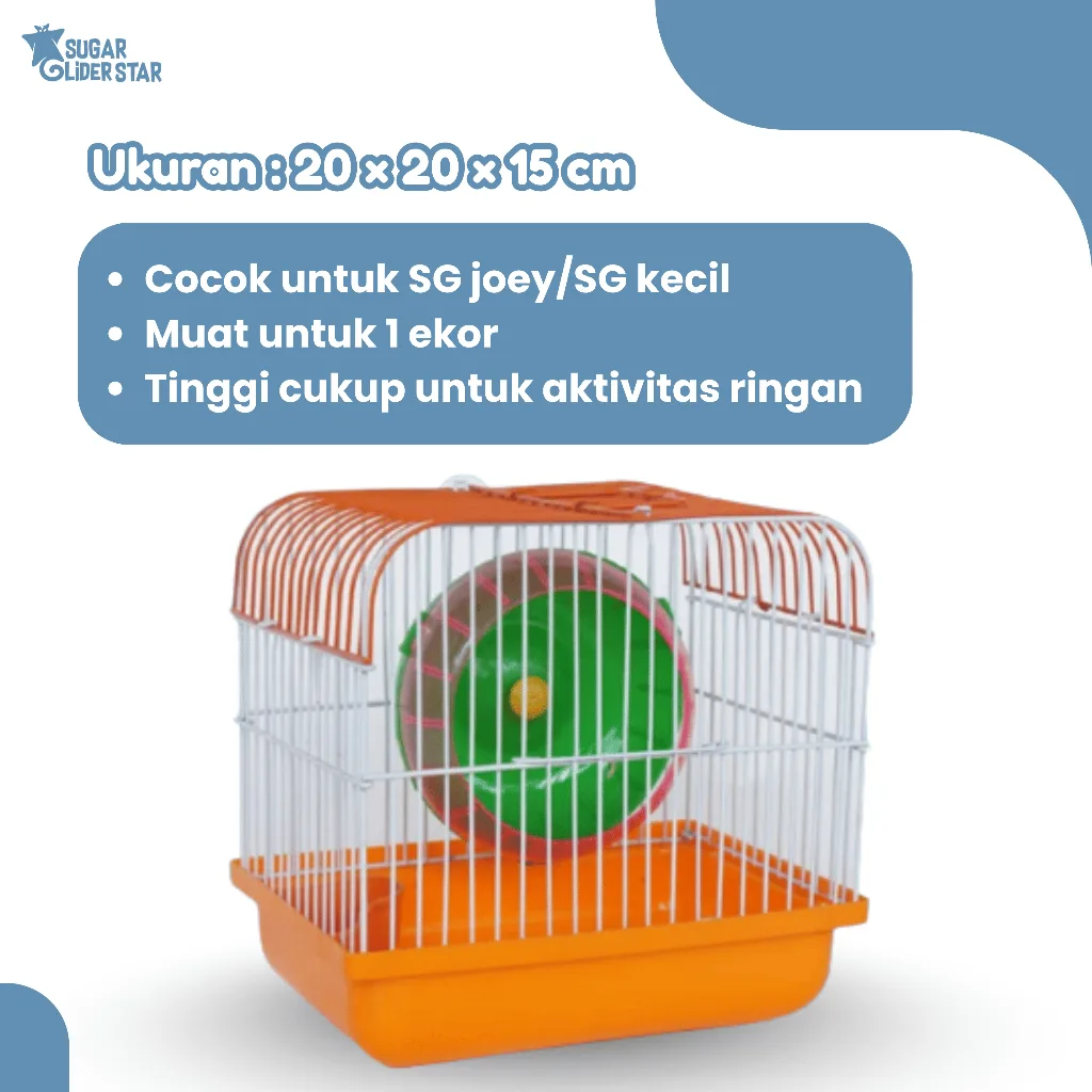 ADEWAP GLIDER Mini Hamster Cage - Kandang Sugar Glider Hamster Ukuran Kecil