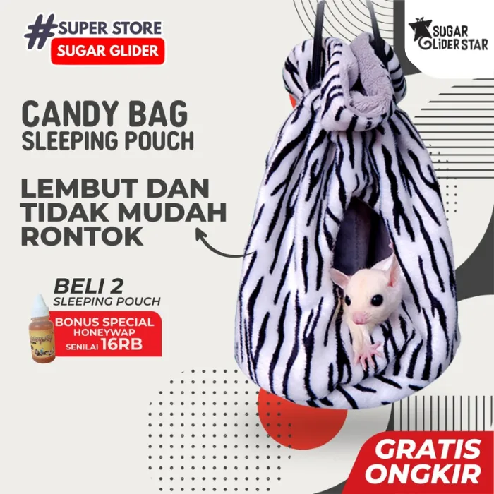 ADEWAP GLIDER Sleeping Pouch Candy Bag Tempat Tidur Sugar Glider - Motif