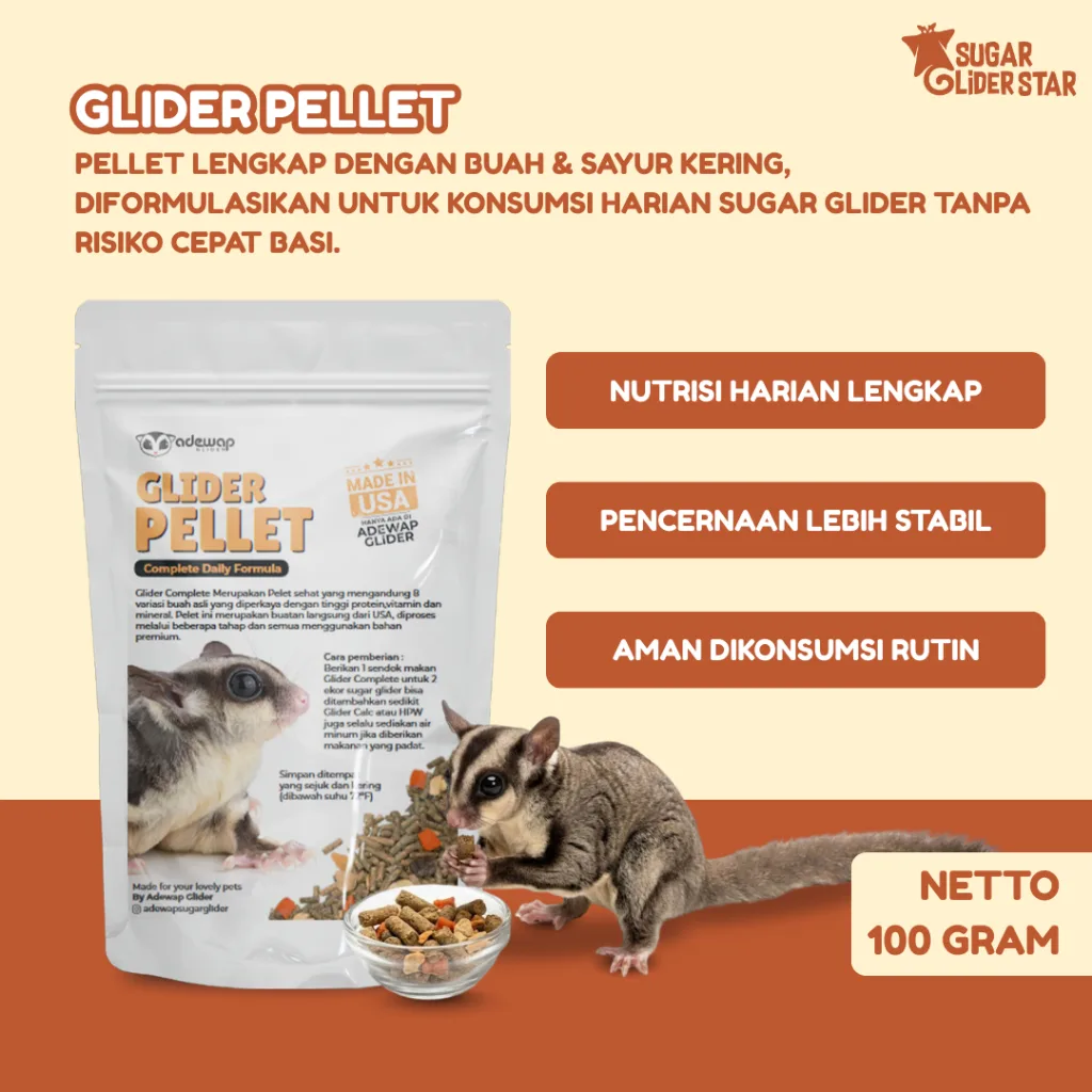 ADEWAP GLIDER Paket Pellet Sugar Glider