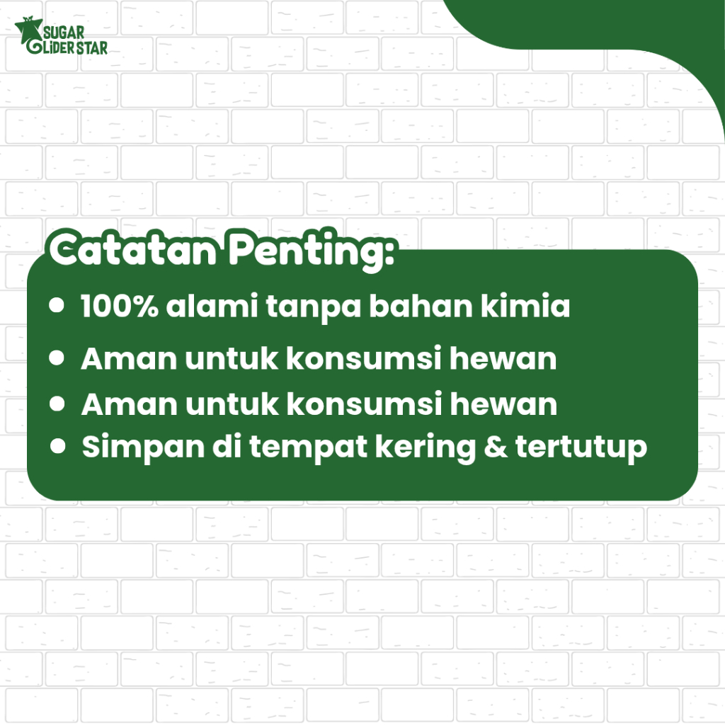 SUGAR GLIDER STAR Tepung Tulang Sotong Kalsium Sugar Glider 50gr