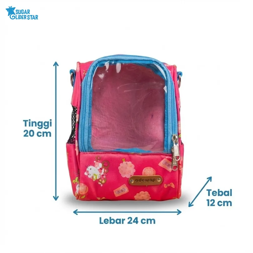 SUGAR GLIDER STAR Travel Pouch Oval Mika Transparan Tas Hewan Sugar Glider