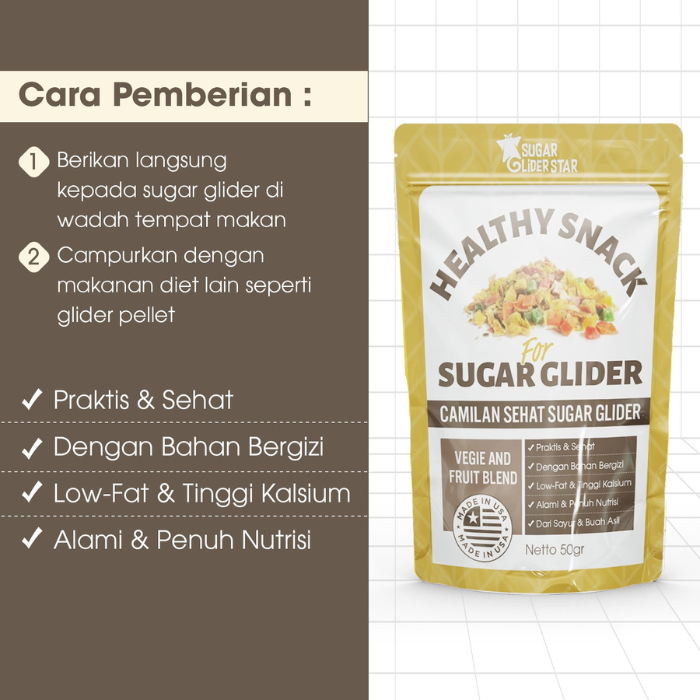 SUGAR GLIDER STAR Healthy Snack Glider Makanan  Sugar Glider Campuran Sayur Dan Buah