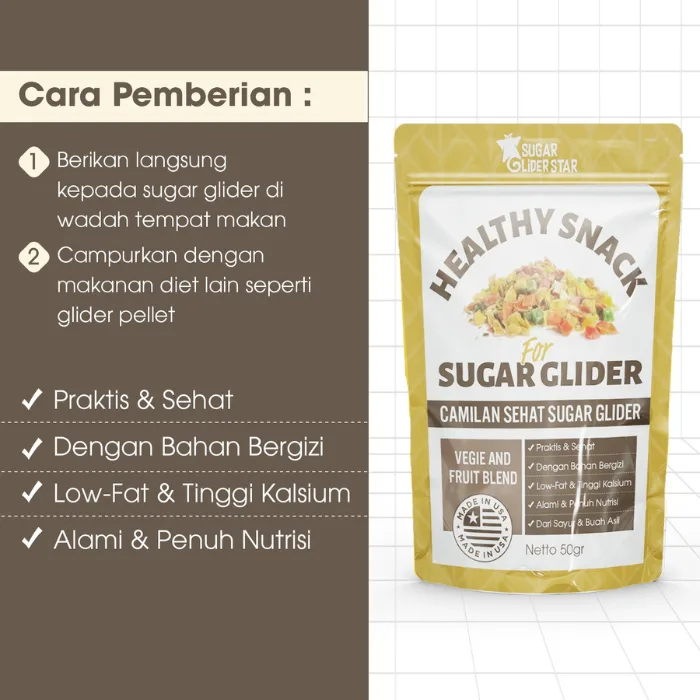 SUGAR GLIDER STAR Healthy Snack Glider Makanan  Sugar Glider Campuran Sayur Dan Buah