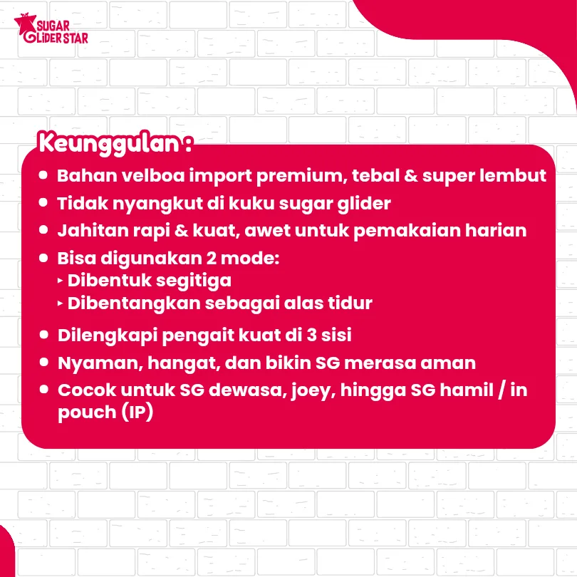 Hammock Sleeping Pouch Triangle Tempat Tidur Gantung Sugar Glider