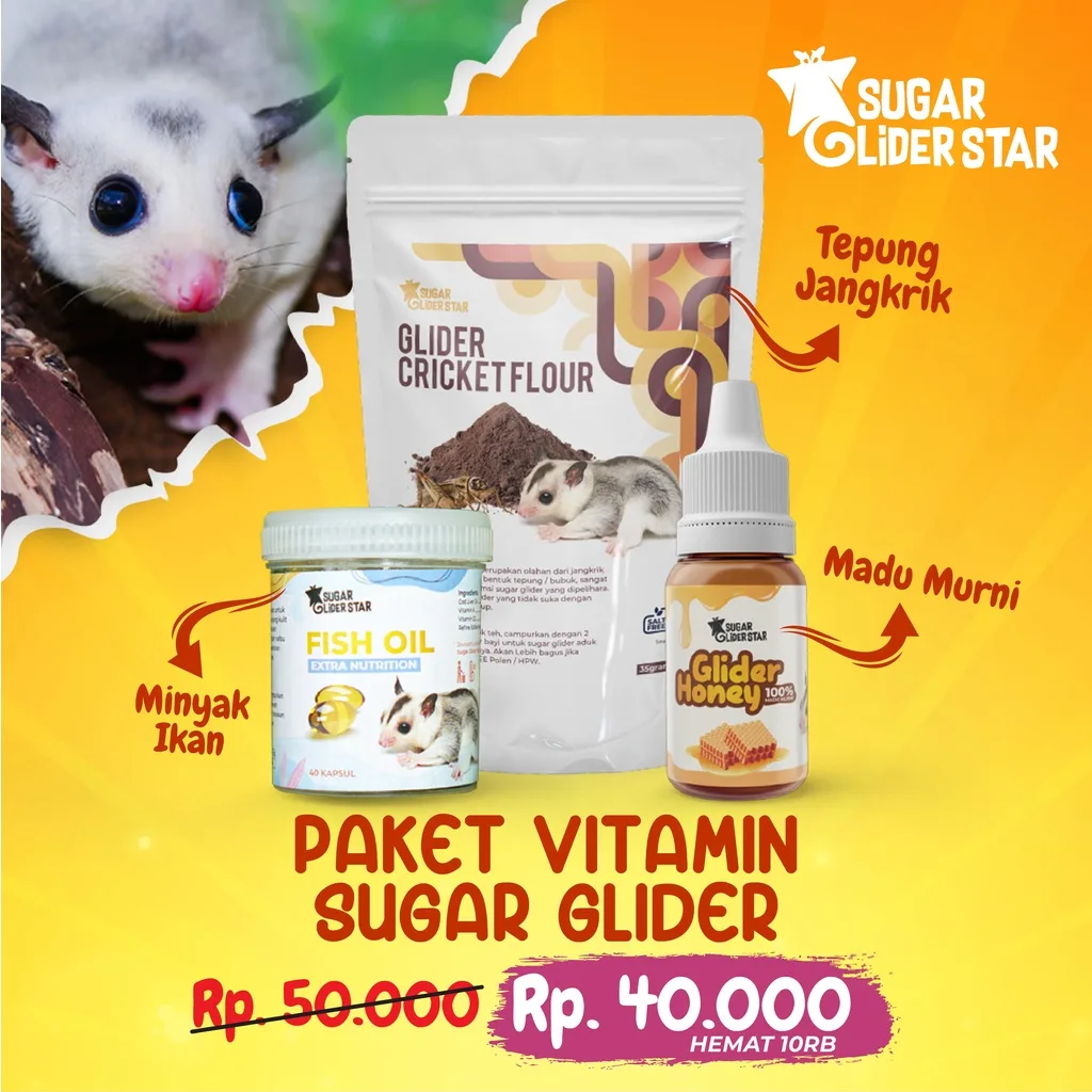 SUGAR GLIDER STAR Paket Vitamin Kebutuhan Sugar Glider